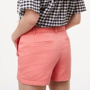 NWT Ann Taylor LOFT 6" CHINO Khaki SHORTS Flat Front Mid-Rise Cotton 10 #S33